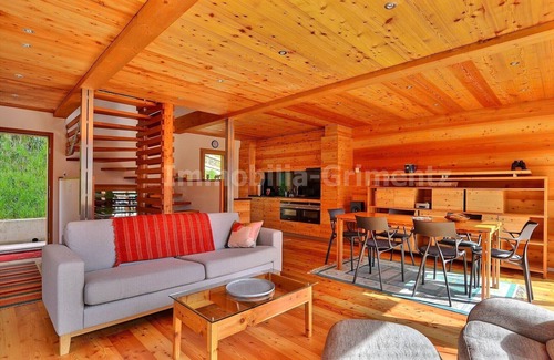 Grimentz Chalet De Esquí | Very comfortable chalet on 3 levels for 8 people, living room with fireplace, kitchen area with dish
