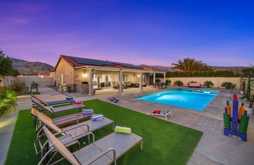 Desert Hot Springs Casa | Views, Gameroom, Saltwater Pool & Hot tub, Firepit