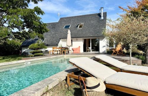 Erdeven Casa | Villa avec piscine - calme absolu 5 min des plages
