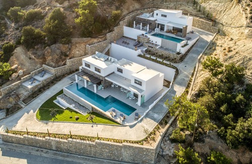 Koutsounari Apartamento | Apartamentos privados Villa Daniela con piscina y vista al mar
