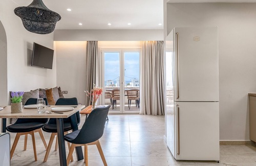 Mikri Vigla Villa | Villa 'Finest Air con piscina privada' con vistas al mar, Wi-Fi y aire acondicionado