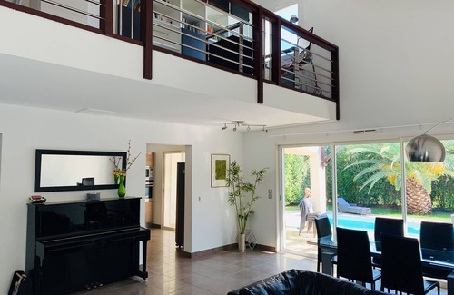 Saint-Cyprien Plage Villa | Villa 130m2, St Cyprien Plage 700m, piscina climatizada, tranquila, aire acondicionado