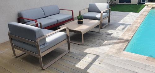 Lecci Villa | Villa Nananthée T5 de luxe,4-8 pers, piscine privée chauffée