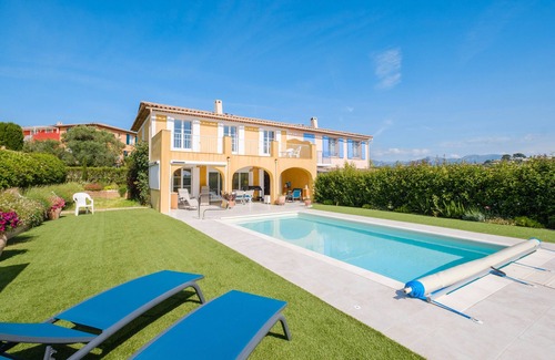 Cagnes-sur-Mer Villa | Villa 'Privée Avec Piscine' con vistas al mar, piscina privada y Wi-Fi