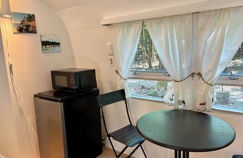 Mariaville Cabina | Vintage Downeast Airstream + Tiny House A-Frame Cabin near Acadia, Fabulous View