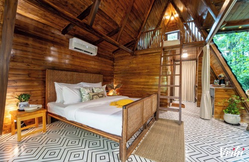 Mandrem Complejo | Vrihi Boutique Resort: Nirja: Open-air Hot Tub: Luxury A-Frame: Mandrem Beach