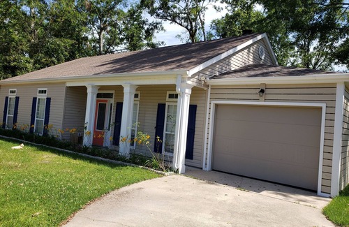 Waveland Cabaña | Walk to beach in minutes! Golf cart to town! Private deck for dining, fire pit!