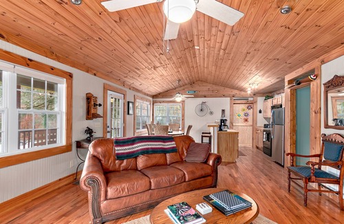 Hendersonville Cabina | Waterfall Lodge at Slick Rock Falls, Jacuzzi, Fire Pit, WiFi Fenced Yard Pets OK