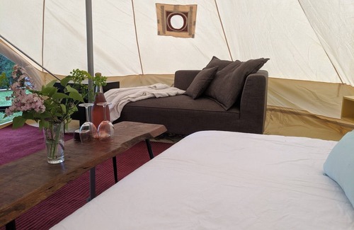 Pender Island Complejo | Waterfront Furnished Bell Tent on Pender Island - Rustic Charm & Serene Views
