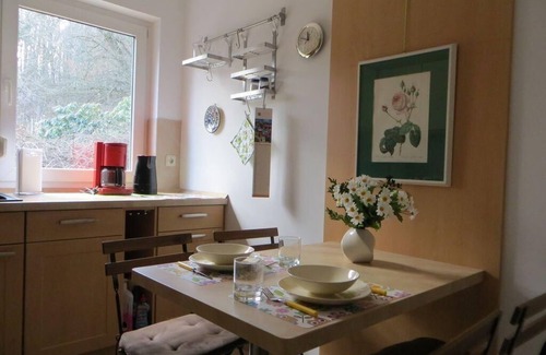 Bad Suderode Apartamento | Casa blanca en el Kurpark, vista al jardín de apartamentos
