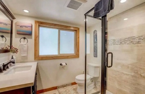 Tahoma Cabina | West Shore Tahoe 3-bedroom cabin with hot tub, private beach, fenced, pets ok!
