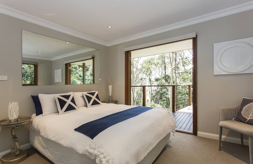 Whale Beach Casa | Whale Beach Modern Tree House con vistas al océano y Pittwater