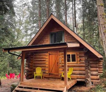 Regional District of Nanaimo Casa | Wind Down Log Cabin in the Woods with Cozy Woodstove