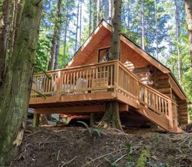Regional District of Nanaimo Casa | Wind Down Log Cabin in the Woods with Cozy Woodstove