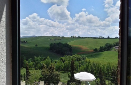 San Giovanni d'Asso Casa | Casa de vacaciones privada con A/C, piscina privada, WIFI, TV, patio, cerca de Montalcino