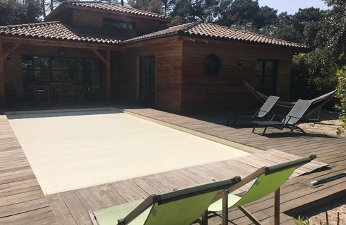 Lacanau-Ocean Casa | Madera Casa 6/8 personas con piscina