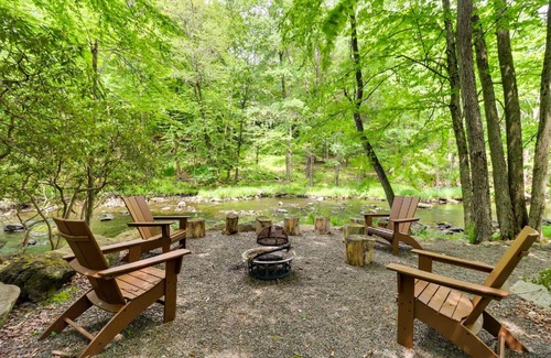 Gouldsboro Casa | Woodsy Big Bass Lake Hideaway with Fire Pit and Deck!