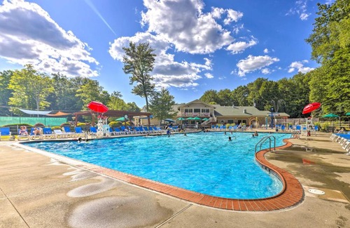 Gouldsboro Casa | Woodsy Big Bass Lake Hideaway with Fire Pit and Deck!