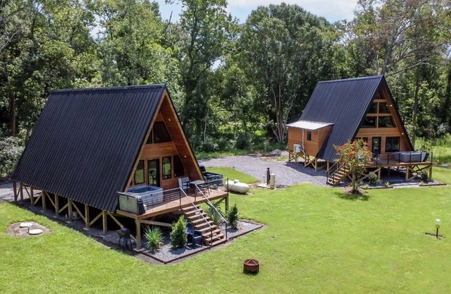 2 New A-Frames by Rip Van Winkle w/ Hot Tub