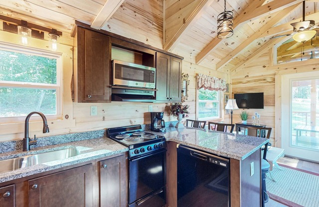 2 tiny home cabins with private hot tubs, covered porches, & amazing views