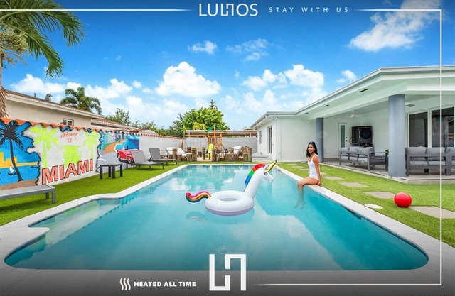 Modern Chic Retreat w/ Pool and Full amenities backyard