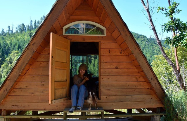 A-Frame, fuera de la red, cabaña rústica