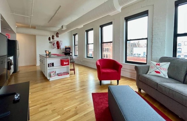 A historic Husker themed, 1,300 square foot loft in the heart of the Old Market