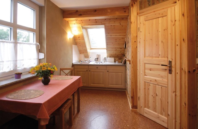 Abendsonne-Backhaus, bedroom, living room/kitchenette, shower/WC - Penkehof Spreewald