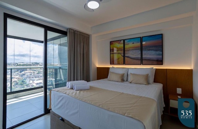 Apartamento em prédio com piscina no rooftop