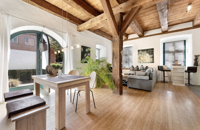 Apartamento 'Haus Förde Kanalpackhaus' con vistas al mar, terraza compartida y Wi-Fi