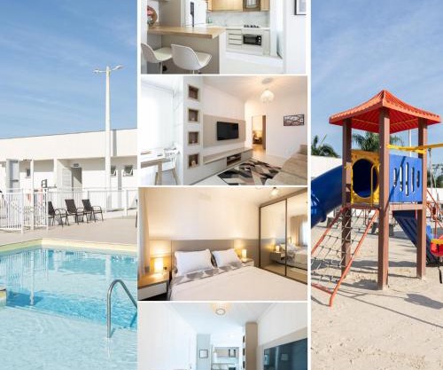 Apto a 500m da PRAIA com SACADA com CHURRASQUEIRA, WI-FI, PISCINA, PORTARIA 24h e vaga de GARAGEM