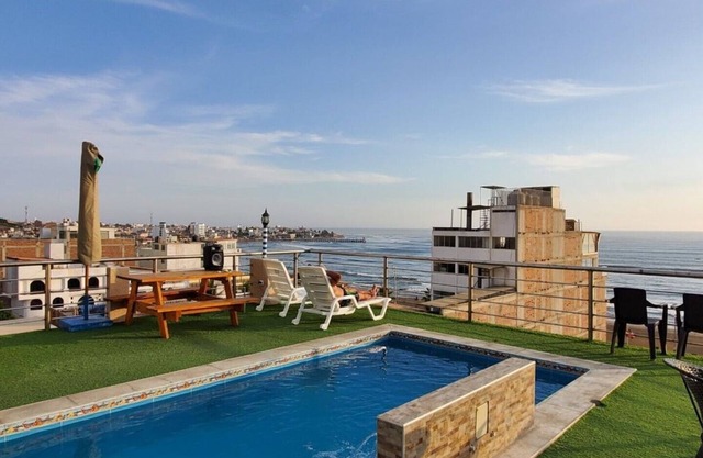Casa frente a la playa con dos camas