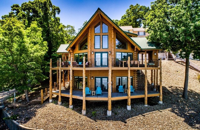 Beautiful Lakefront Lodge w/ Private Dock and Amazing 180 View from Two Decks