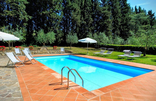 Casa de vacaciones privada con piscina privada, WIFI, A/C, patio, vista panorámica, cerca de Siena