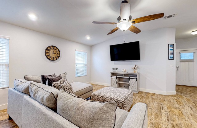 Brightly updated home near the sound with large patio, chef's kitchen, & W/D