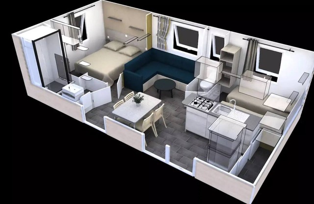 Camping Le Sous Bois *** - Mobile home Loft Rapidhome 3 rooms 6 people Air-conditioned