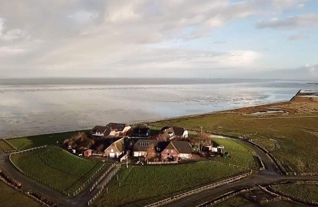 Casa del capitán con vista al mar en Hallig Langeness