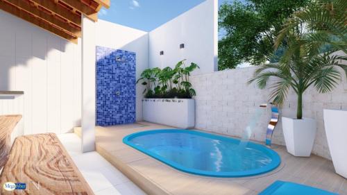 Casasveraneio casa top com 3 suítes com ar condicionado a 100 m da Praia - Barra de São Miguel, 7 minutos do gunga e 3 da praia bonita e conchas ! Área gourmet particular com churrasqueira , chuveirão !condomínio com muito verde,piscina de 10m!