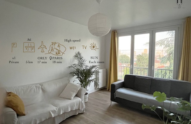 Charming apartment near Paris, quiet and bright