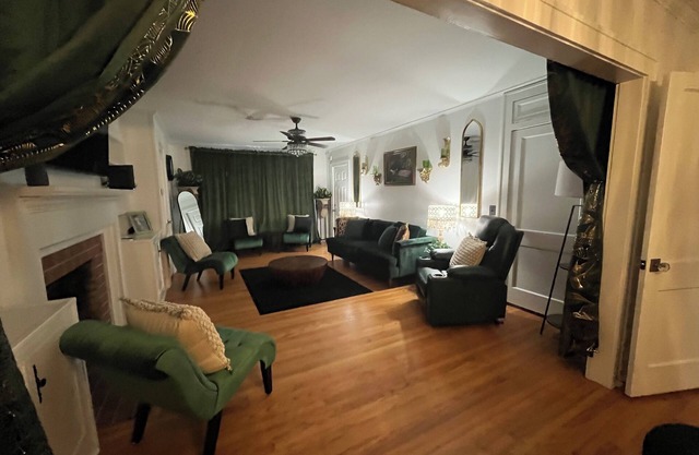 Quaint, 4BR 2BA home. Two-level design adds privacy, suitable for ages 5+.