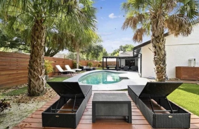 Tranquil Outdoor Oasis with Poolside Perfection & Luxe Kitchen/3 Bed/3 Bath