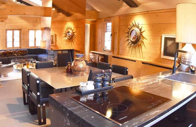 Centro Chic contemporáneo pueblo Saanen Chalet