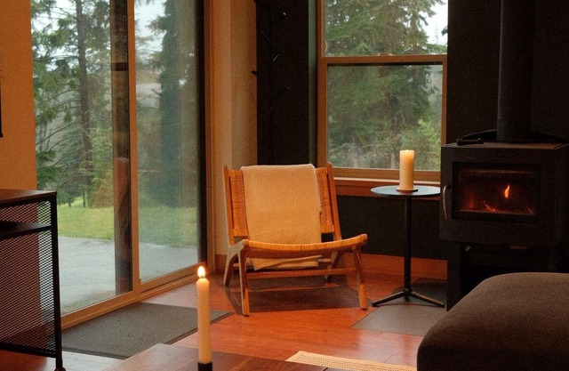Cozy Cabin w/ Private Sauna, Cold Tub, Fire & Ocean View (10 min walk to beach)