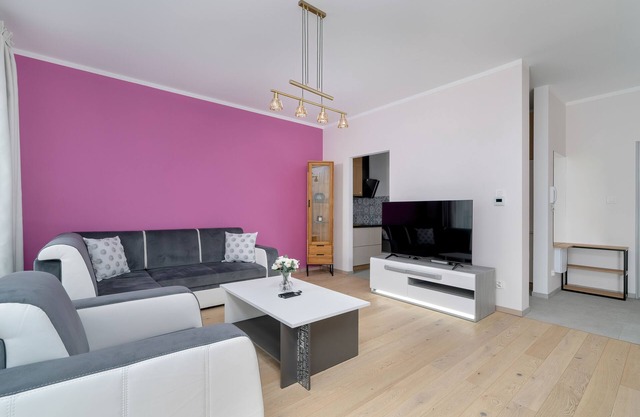 Dark Grey and Pink Apartment by Renters