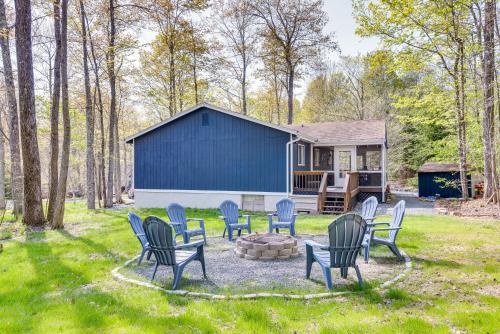 Deck and Community Perks Bright Pocono Lake Home!