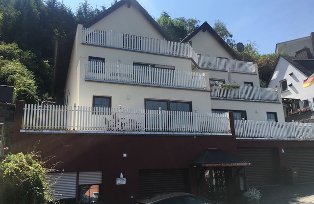 Haus am Weinberg con vistas al Rin y los viñedos.