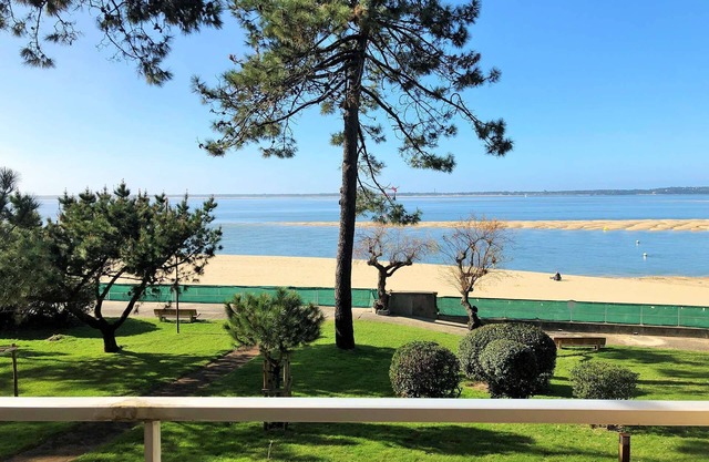 Vista de la cuenca del corazón de Moulleau con estacionamiento