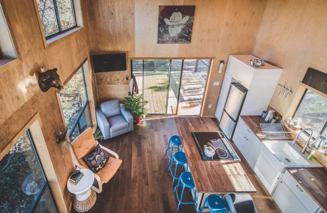windows cabin 1 · ↞Modern Hill Country Tiny Cabin 1 w/ Loft & Light↠