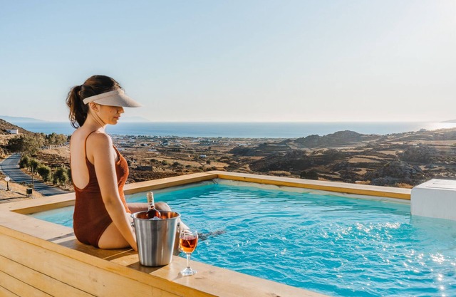 Kirki Seaview Suite with small Private Heated Pool at Kastraki Naxos island