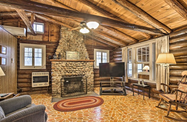 Lakefront 1930’s Log Cabin w/ Dock & Fire Pit!